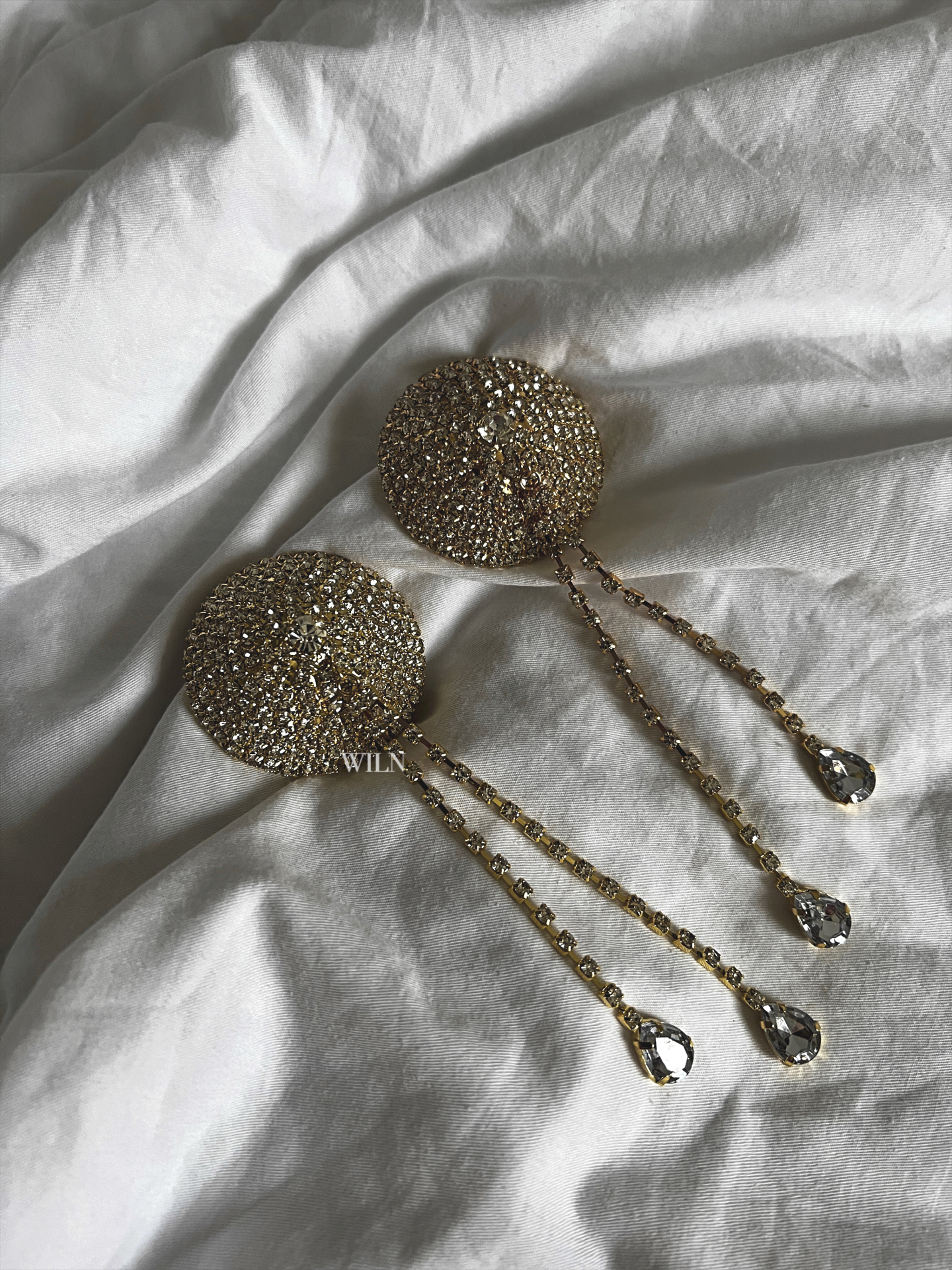 DIAMANTE - Rhinestone Nipple Covers with Diamante Tassel